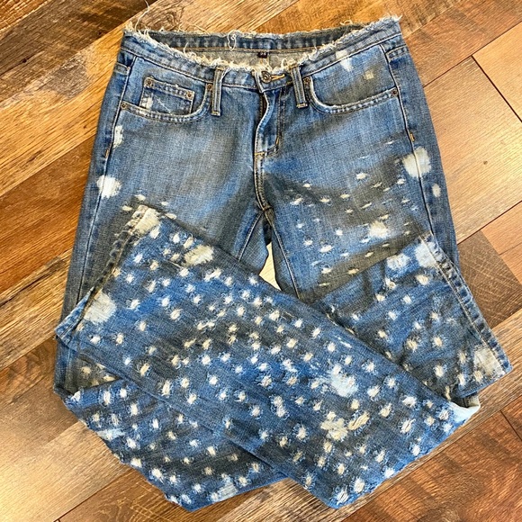 LF CARMAR Viola Bullet Hole Distressed Jeans F59 - Picture 2 of 8